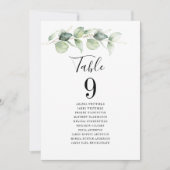 Eucalyptus Greenery Tafel Nummer 9 Trouwstoelen Kaart (Voorkant)