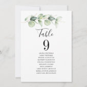 Eucalyptus Greenery Tafel Nummer 9 Trouwstoelen Kaart (Achterkant)