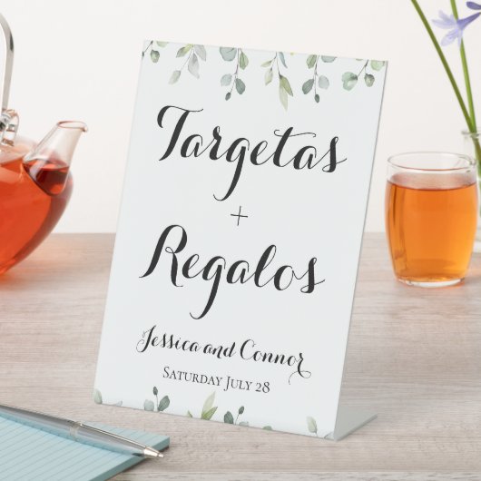 Eucalyptus Greenery Tarjetas Y Regalos Wedding Reclamebord Met Voetstuk (Insitu)