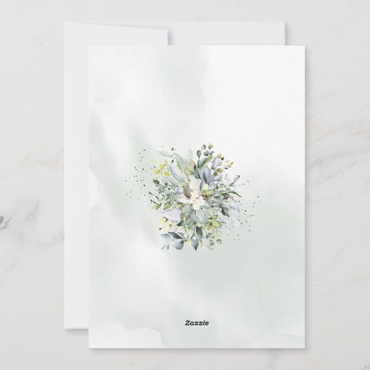 Eucalyptus greenery tea Baby shower-uitnodiging Feestdagenkaart (Achterkant)