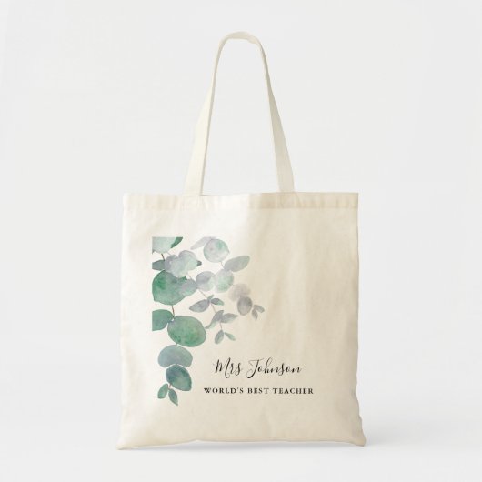 Eucalyptus Greenery Teacher Tote Bag (Voorkant)