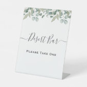 Eucalyptus Greenery Trouwdessert bar teken Reclamebord Met Voetstuk (Voorkant)