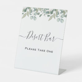 Eucalyptus Greenery Trouwdessert bar teken Reclamebord Met Voetstuk