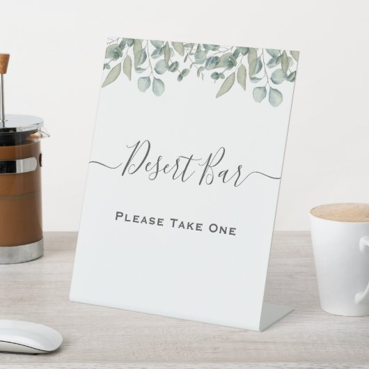 Eucalyptus Greenery Trouwdessert bar teken Reclamebord Met Voetstuk (Insitu)
