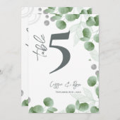 Eucalyptus Greenery Trouwfeest Tafelnummer (Voorkant / Achterkant)