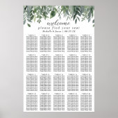 Eucalyptus Greenery Trouwstoel Grafiek 20 Tafel Poster (Voorkant)