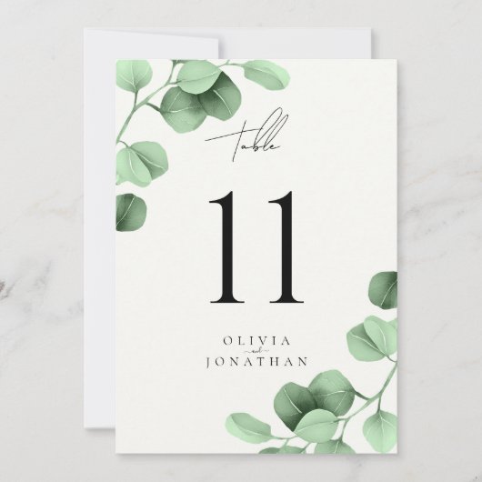 Eucalyptus Greenery Trouwtafelnummers (Voorkant)
