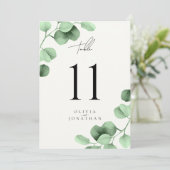 Eucalyptus Greenery Trouwtafelnummers (Staand voorkant)