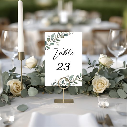 Eucalyptus Greenery Trouwtafelnummers Kaart
