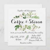 Eucalyptus greenery trouwuitnodiging kaart (Voorkant / Achterkant)