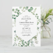 eucalyptus greenery trouwuitnodiging kaart (Staand voorkant)