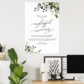 Eucalyptus Greenery Unplugged Wedding Ceremony Poster (Thuiskantoor)