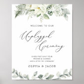 Eucalyptus Greenery Unplugged Wedding Ceremony Poster (Voorkant)