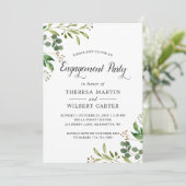 Eucalyptus Greenery verlaat chique verlovingsfeest Kaart (Staand voorkant)