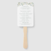 Eucalyptus Greenery verlaat het huwelijksprogramma Handwaaier (Achterkant)