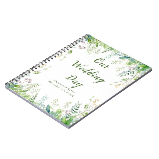 Eucalyptus Greenery verlaat weddingplanner Notitieboek (Linkerzijde)