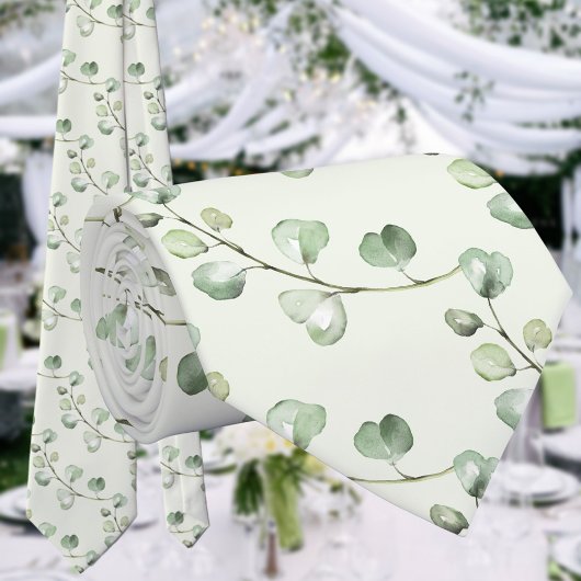 Eucalyptus Greenery Vine Sage Green Wedding Stropdas
