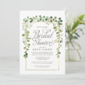  Eucalyptus Greenery Vine Vrijgezellenfeest Invi Kaart (Staand voorkant)