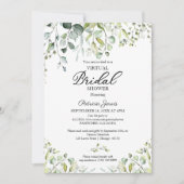 Eucalyptus Greenery Virtual Vrijgezellenfeest Invi Kaart (Voorkant)