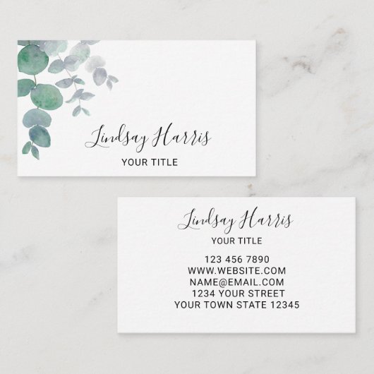 Eucalyptus Greenery Visitekaartje (Voorkant / Achterkant)