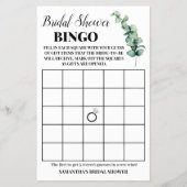 Eucalyptus Greenery Vrijgezellenfeest Bingo Game C Flyer (Voorkant)