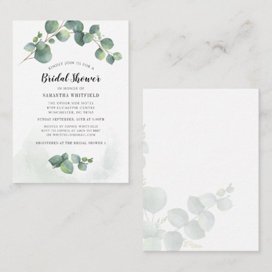 Eucalyptus Greenery Vrijgezellenfeest Botanisch Notitiekaartje (Voorkant / Achterkant)