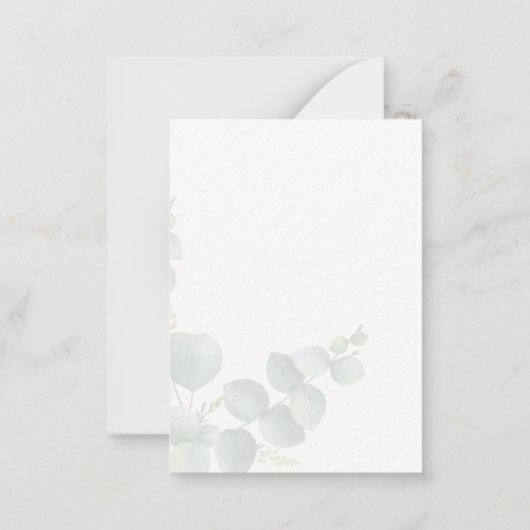 Eucalyptus Greenery Vrijgezellenfeest Botanisch Notitiekaartje (Achterkant)