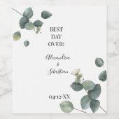 Eucalyptus Greenery Vrijgezellenfeest Couples Wijn Etiket (Enkel label)