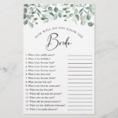 Eucalyptus Greenery Vrijgezellenfeest Game (Voorkant)