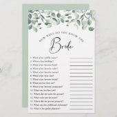 Eucalyptus Greenery Vrijgezellenfeest Game (Voorkant / Achterkant)