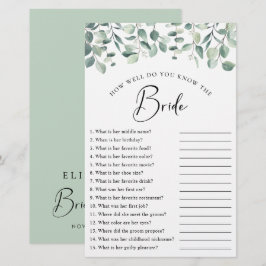 Eucalyptus Greenery Vrijgezellenfeest Game