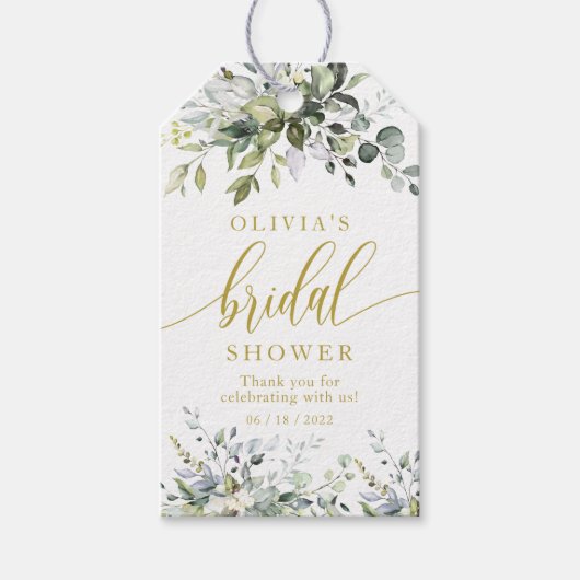 Eucalyptus Greenery Vrijgezellenfeest Gift Label Cadeaulabel (Voorkant)