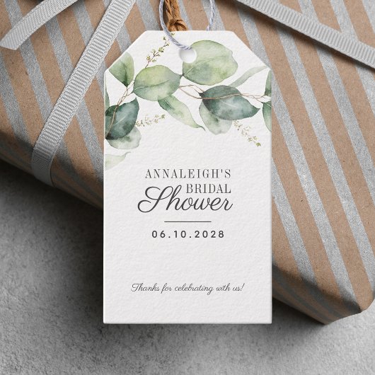 Eucalyptus Greenery Vrijgezellenfeest Hartelijk da Cadeaulabel