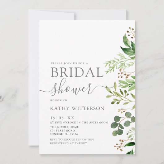 Eucalyptus Greenery Vrijgezellenfeest Kaart (Voorkant)