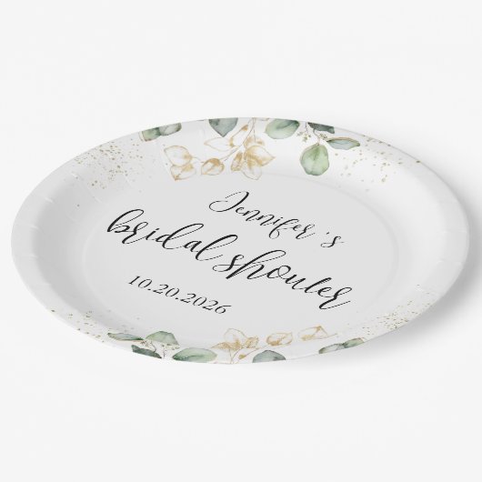 Eucalyptus Greenery Vrijgezellenfeest Paper Bord (Gekanteld)