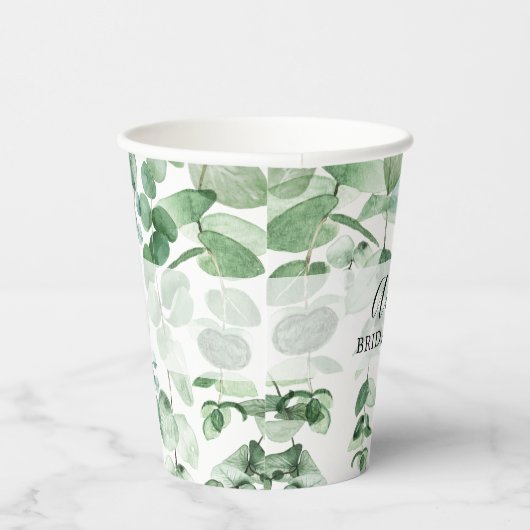 Eucalyptus Greenery Vrijgezellenfeest Paper Cups Papieren Bekers (Rechts)