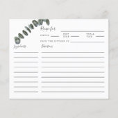 Eucalyptus Greenery Vrijgezellenfeest Recipe Kaart (Voorkant)