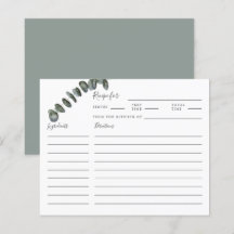 Eucalyptus Greenery Vrijgezellenfeest Recipe Kaart