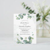 Eucalyptus Greenery Vrijgezellenfeest Uitnodiging Briefkaart (Staand voorkant)