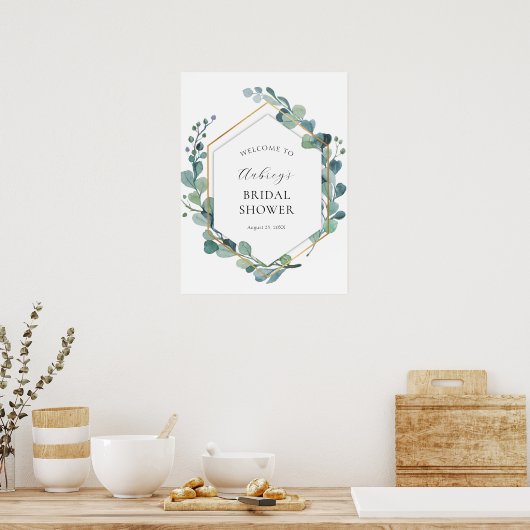 Eucalyptus Greenery Vrijgezellenfeest Welkomstteke Poster (Keuken)