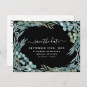 Eucalyptus Greenery Waterverf Bewaar de datum Aankondigingskaart (Voorkant / Achterkant)