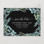 Eucalyptus Greenery Waterverf Bewaar de datum Aankondigingskaart (Voorkant)