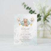 Eucalyptus Greenery Waterverf Blush Baby shower Uitnodiging Briefkaart (Staand voorkant)