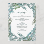 Eucalyptus Greenery Waterverf Botanical Wedding Menu (Voorkant)