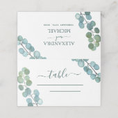 Eucalyptus Greenery Waterverf Botanical Wedding Plaatskaartje (Buitenkant ongevouwen)