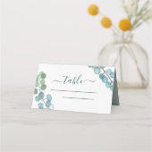 Eucalyptus Greenery Waterverf Botanical Wedding Plaatskaartje (Voorkant)