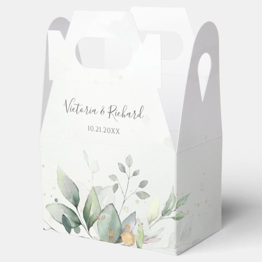 Eucalyptus Greenery Waterverf Elegant Wedding Bedankdoosjes (Geopend)