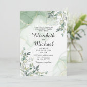 Eucalyptus Greenery Waterverf Engagement Party in  Kaart (Staand voorkant)