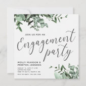 Eucalyptus Greenery Waterverf Engagement Party Kaart (Voorkant)
