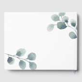 Eucalyptus Greenery Waterverf Foliage Dusty Blue Gastenboek (Achterkant)